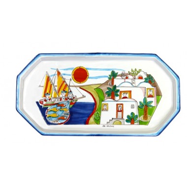Vassoio Ottagonale Folk Pescatori VSS23BFK Vassoio Ottagonale Folk Pescatori VSS23BFK
